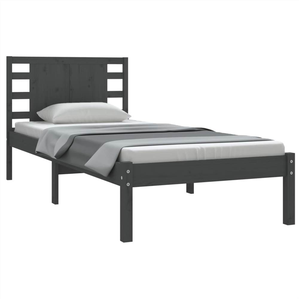 Bed Frame Grey Solid Wood Pine 100x200 cm Bed Frame Grey Solid Wood Pine 100x200 Cm -NEWTRAL Sales Shop Bed Frame Grey Solid Wood Pine 100x200 cm 515116 2