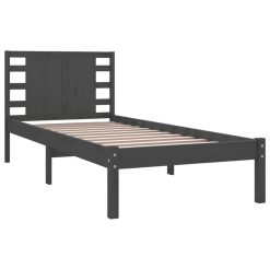 Bed Frame Grey Solid Wood Pine 100x200 Cm 3 Bed Frame Grey Solid Wood Pine 100x200 Cm -NEWTRAL Sales Shop Bed Frame Grey Solid Wood Pine 100x200 cm 515116 3