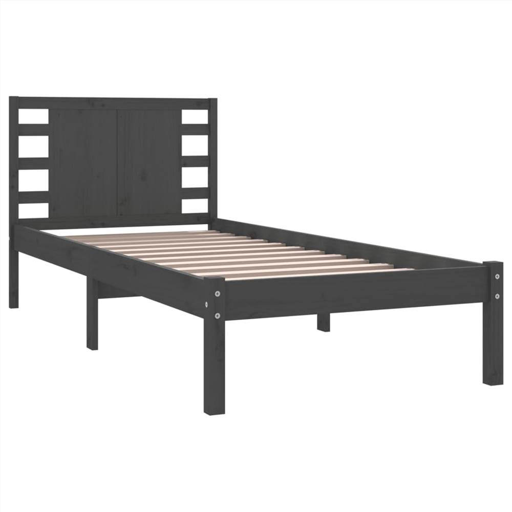 Bed Frame Grey Solid Wood Pine 100x200 cm Bed Frame Grey Solid Wood Pine 100x200 Cm -NEWTRAL Sales Shop Bed Frame Grey Solid Wood Pine 100x200 cm 515116 3