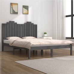 Bed Frame Grey Solid Wood Pine 120x190 Cm 4FT Small Double