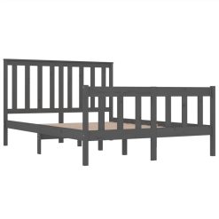 Bed Frame Grey Solid Wood Pine 120x190 Cm 4FT Small Double 3 Bed Frame Grey Solid Wood Pine 120x190 Cm 4FT Small Double -NEWTRAL Sales Shop Bed Frame Grey Solid Wood Pine 120x190 cm 4FT Small Double 515166 3