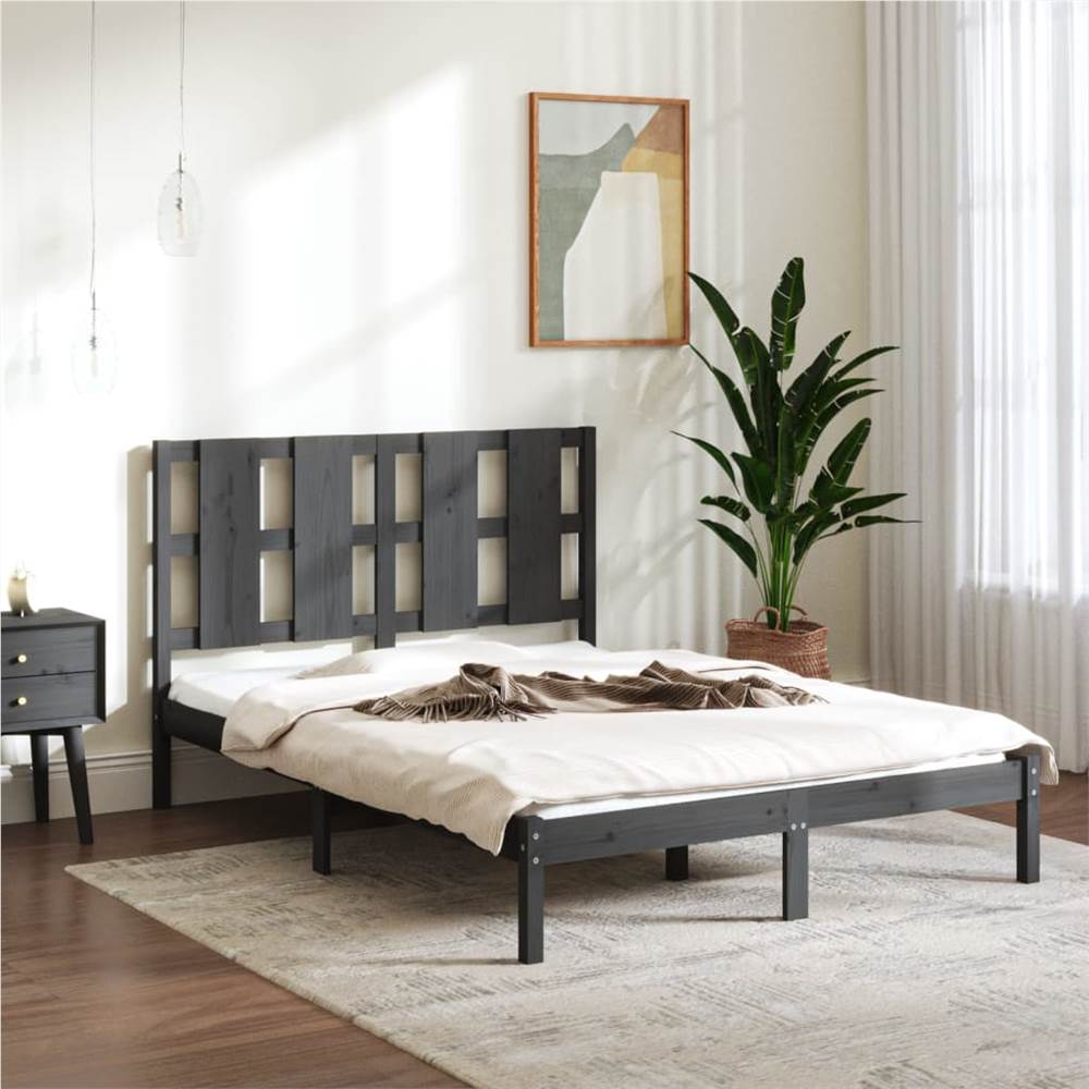 Bed Frame Grey Solid Wood Pine 120x200 cm Bed Frame Grey Solid Wood Pine 120x200 Cm -NEWTRAL Sales Shop Bed Frame Grey Solid Wood Pine 120x200 cm 512567 0