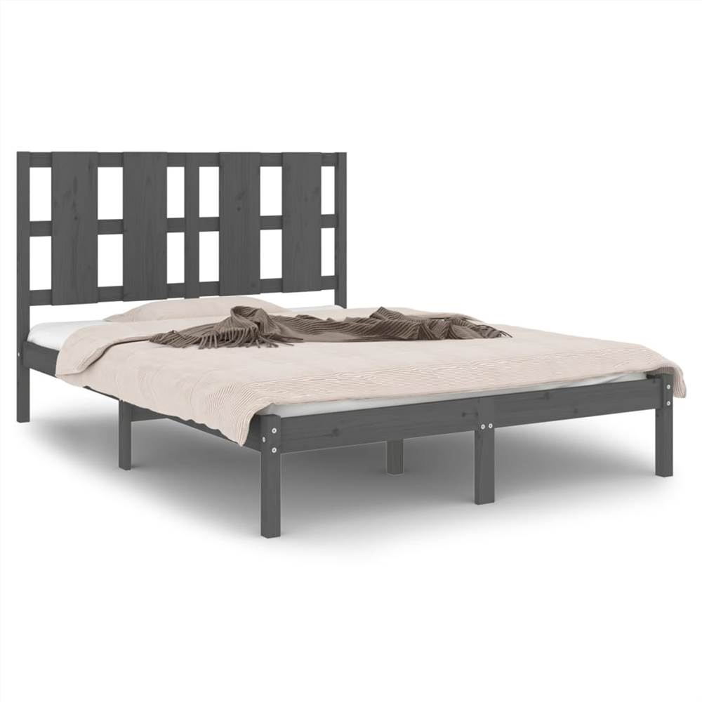 Bed Frame Grey Solid Wood Pine 120x200 cm Bed Frame Grey Solid Wood Pine 120x200 Cm -NEWTRAL Sales Shop Bed Frame Grey Solid Wood Pine 120x200 cm 512567 1