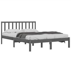 Bed Frame Grey Solid Wood Pine 135x190 Cm 4FT6 Double -NEWTRAL Sales Shop Bed Frame Grey Solid Wood Pine 135x190 cm 4FT6 Double 512299 2