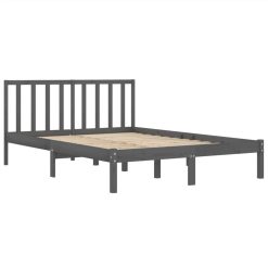 Bed Frame Grey Solid Wood Pine 135x190 Cm 4FT6 Double -NEWTRAL Sales Shop Bed Frame Grey Solid Wood Pine 135x190 cm 4FT6 Double 512299 3