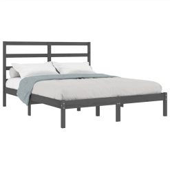 Bed Frame Grey Solid Wood Pine 140x190 Cm 2 Bed Frame Grey Solid Wood Pine 140x190 Cm -NEWTRAL Sales Shop Bed Frame Grey Solid Wood Pine 140x190 cm 510193 2