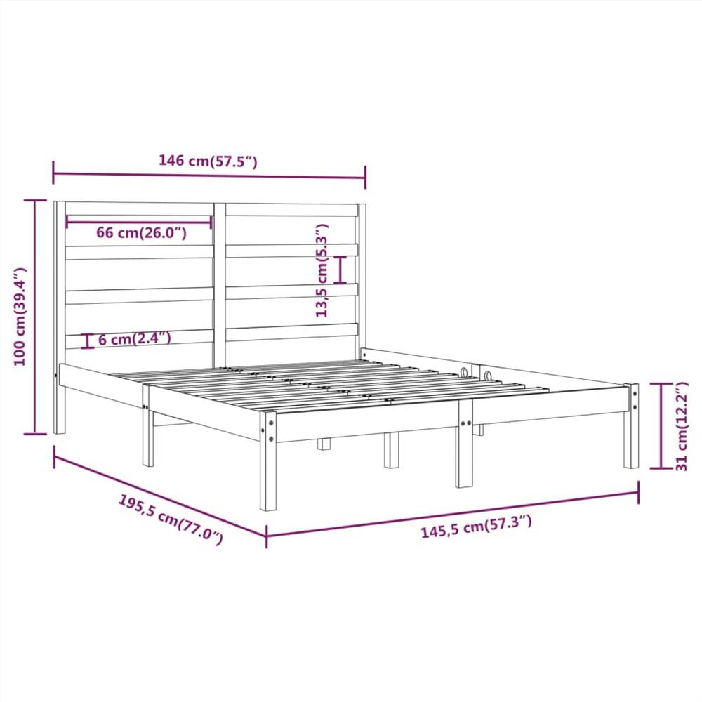 Bed Frame Grey Solid Wood Pine 140x190 cm Bed Frame Grey Solid Wood Pine 140x190 Cm -NEWTRAL Sales Shop Bed Frame Grey Solid Wood Pine 140x190 cm 510193 5