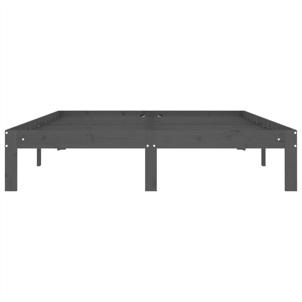 Bed Frame Grey Solid Wood Pine 140x200 cm Bed Frame Grey Solid Wood Pine 140x200 Cm -NEWTRAL Sales Shop Bed Frame Grey Solid Wood Pine 140x200 cm 510326 4