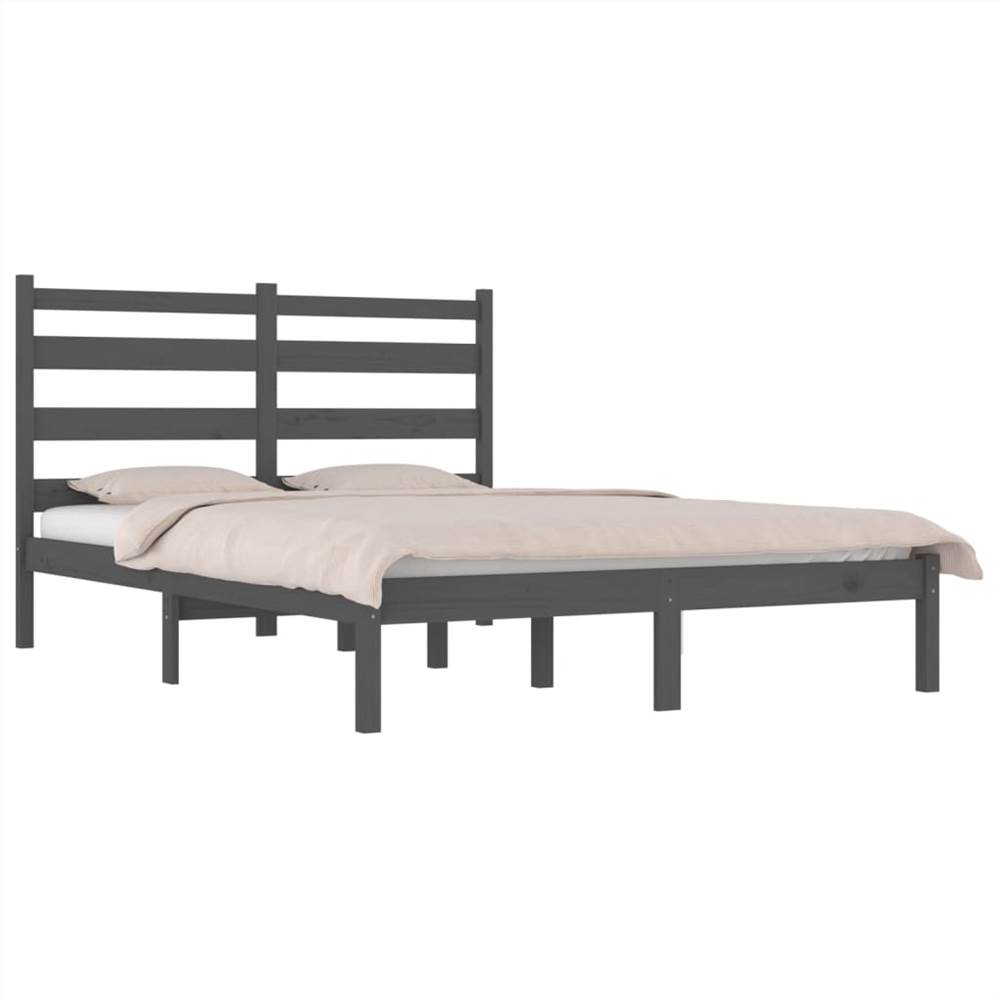 Bed Frame Grey Solid Wood Pine 140x200 cm Bed Frame Grey Solid Wood Pine 140x200 Cm -NEWTRAL Sales Shop Bed Frame Grey Solid Wood Pine 140x200 cm 510840 2