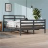 Bed Frame Grey Solid Wood Pine 140x200 Cm