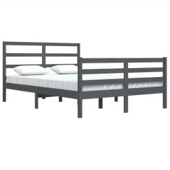 Bed Frame Grey Solid Wood Pine 140x200 Cm 2 Bed Frame Grey Solid Wood Pine 140x200 Cm -NEWTRAL Sales Shop Bed Frame Grey Solid Wood Pine 140x200 cm 511677 2
