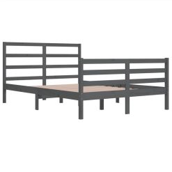 Bed Frame Grey Solid Wood Pine 140x200 Cm 3 Bed Frame Grey Solid Wood Pine 140x200 Cm -NEWTRAL Sales Shop Bed Frame Grey Solid Wood Pine 140x200 cm 511677 3