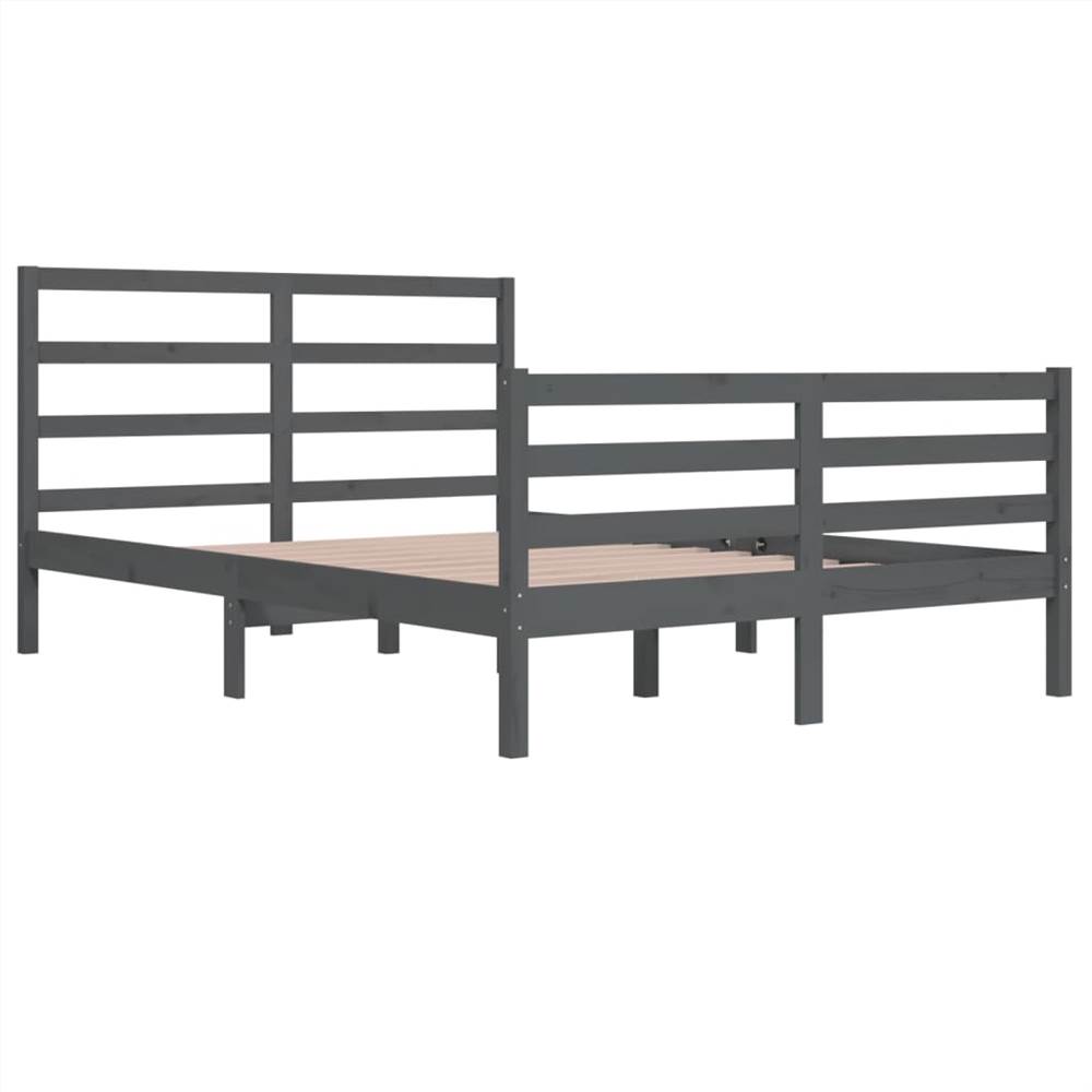 Bed Frame Grey Solid Wood Pine 140x200 cm Bed Frame Grey Solid Wood Pine 140x200 Cm -NEWTRAL Sales Shop Bed Frame Grey Solid Wood Pine 140x200 cm 511677 3