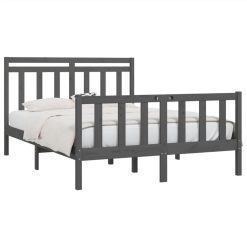 Bed Frame Grey Solid Wood Pine 140x200 Cm 2 Bed Frame Grey Solid Wood Pine 140x200 Cm -NEWTRAL Sales Shop Bed Frame Grey Solid Wood Pine 140x200 cm 512306 2