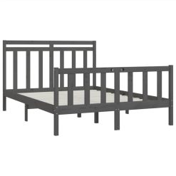 Bed Frame Grey Solid Wood Pine 160x200 Cm -NEWTRAL Sales Shop Bed Frame Grey Solid Wood Pine 160x200 cm 512291 3