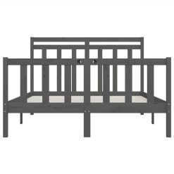 Bed Frame Grey Solid Wood Pine 160x200 Cm -NEWTRAL Sales Shop Bed Frame Grey Solid Wood Pine 160x200 cm 512291 4
