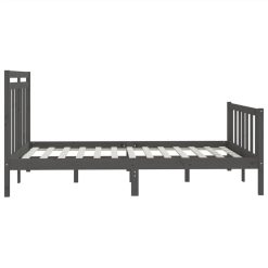 Bed Frame Grey Solid Wood Pine 160x200 Cm -NEWTRAL Sales Shop Bed Frame Grey Solid Wood Pine 160x200 cm 512291 5