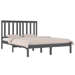 Bed Frame Grey Solid Wood Pine 160x200 Cm -NEWTRAL Sales Shop Bed Frame Grey Solid Wood Pine 160x200 cm 513044 2