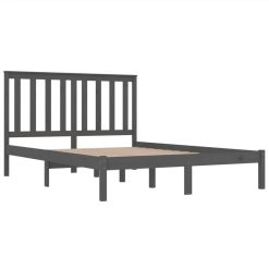 Bed Frame Grey Solid Wood Pine 160x200 Cm -NEWTRAL Sales Shop Bed Frame Grey Solid Wood Pine 160x200 cm 513044 3