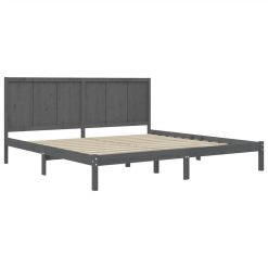 Bed Frame Grey Solid Wood Pine 180x200 Cm 6FT Super King -NEWTRAL Sales Shop Bed Frame Grey Solid Wood Pine 180x200 cm 6FT Super King 513951 3