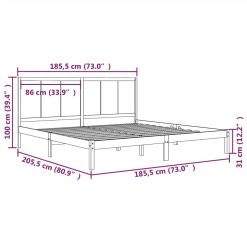 Bed Frame Grey Solid Wood Pine 180x200 Cm 6FT Super King -NEWTRAL Sales Shop Bed Frame Grey Solid Wood Pine 180x200 cm 6FT Super King 513951 4