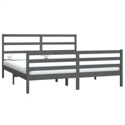 Bed Frame Grey Solid Wood Pine 180x200 Cm 6FT Super King -NEWTRAL Sales Shop Bed Frame Grey Solid Wood Pine 180x200 cm 6FT Super King 514885 2