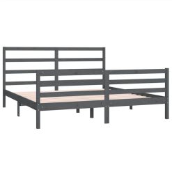 Bed Frame Grey Solid Wood Pine 180x200 Cm 6FT Super King -NEWTRAL Sales Shop Bed Frame Grey Solid Wood Pine 180x200 cm 6FT Super King 514885 3