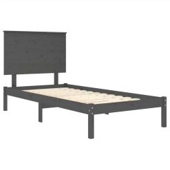 Bed Frame Grey Solid Wood Pine 90x200 Cm 3 Bed Frame Grey Solid Wood Pine 90x200 Cm -NEWTRAL Sales Shop Bed Frame Grey Solid Wood Pine 90x200 cm 510319 3