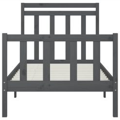 Bed Frame Grey Solid Wood Pine 90x200 Cm 4 Bed Frame Grey Solid Wood Pine 90x200 Cm -NEWTRAL Sales Shop Bed Frame Grey Solid Wood Pine 90x200 cm 512360 4