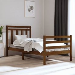 Bed Frame Honey Brown Solid Wood 100x200 Cm