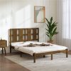Bed Frame Honey Brown Solid Wood 120x190 Cm 4FT Small Double