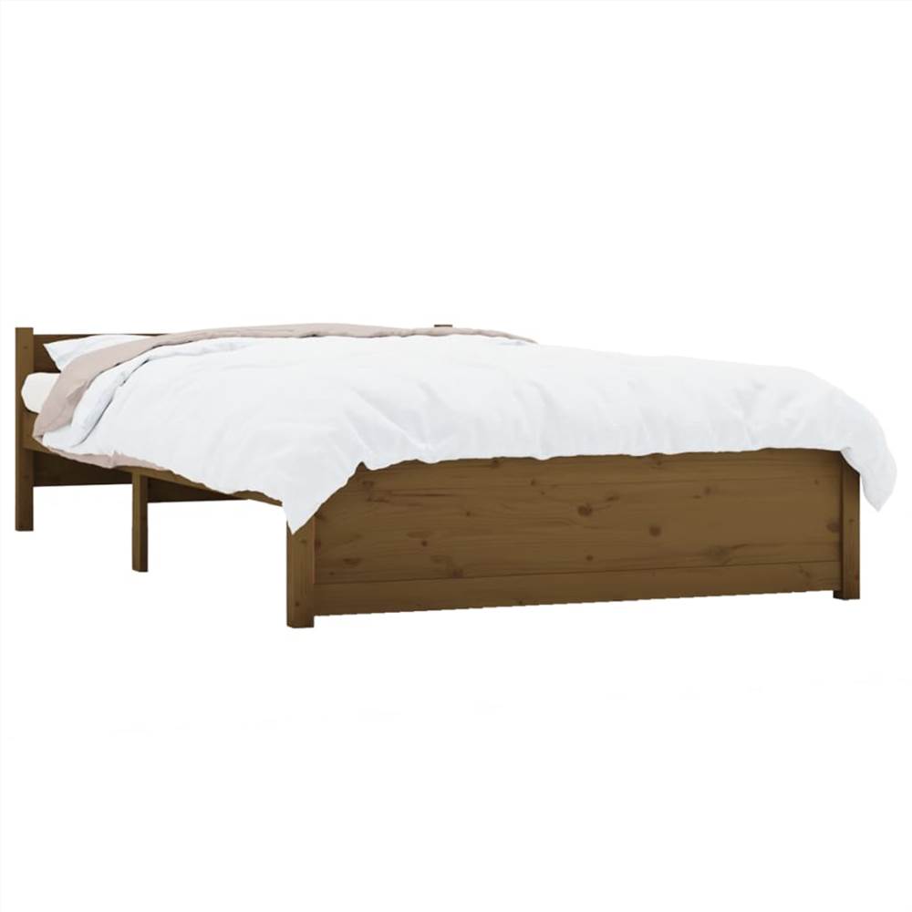 Bed Frame Honey Brown Solid Wood 135x190 cm 4FT6 Double Bed Frame Honey Brown Solid Wood 135x190 Cm 4FT6 Double -NEWTRAL Sales Shop Bed Frame Honey Brown Solid Wood 135x190 cm 4FT6 Double 511313 2
