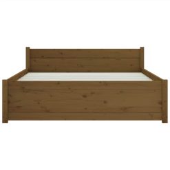 Bed Frame Honey Brown Solid Wood 135x190 Cm 4FT6 Double 4 Bed Frame Honey Brown Solid Wood 135x190 Cm 4FT6 Double -NEWTRAL Sales Shop Bed Frame Honey Brown Solid Wood 135x190 cm 4FT6 Double 511313 4