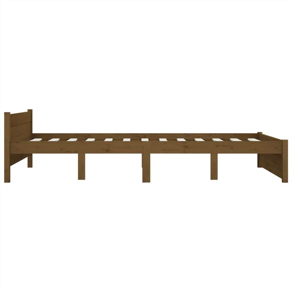 Bed Frame Honey Brown Solid Wood 135x190 cm 4FT6 Double Bed Frame Honey Brown Solid Wood 135x190 Cm 4FT6 Double -NEWTRAL Sales Shop Bed Frame Honey Brown Solid Wood 135x190 cm 4FT6 Double 511313 5