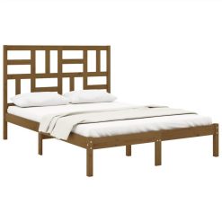 Bed Frame Honey Brown Solid Wood 135x190 Cm 4FT6 Double 2 Bed Frame Honey Brown Solid Wood 135x190 Cm 4FT6 Double -NEWTRAL Sales Shop Bed Frame Honey Brown Solid Wood 135x190 cm 4FT6 Double 511397 2