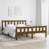 Bed Frame Honey Brown Solid Wood 135x190 Cm 4FT6 Double