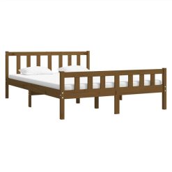 Bed Frame Honey Brown Solid Wood 135x190 Cm 4FT6 Double 2 Bed Frame Honey Brown Solid Wood 135x190 Cm 4FT6 Double -NEWTRAL Sales Shop Bed Frame Honey Brown Solid Wood 135x190 cm 4FT6 Double 515224 2