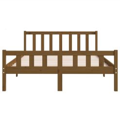 Bed Frame Honey Brown Solid Wood 135x190 Cm 4FT6 Double 4 Bed Frame Honey Brown Solid Wood 135x190 Cm 4FT6 Double -NEWTRAL Sales Shop Bed Frame Honey Brown Solid Wood 135x190 cm 4FT6 Double 515224 4