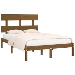 Bed Frame Honey Brown Solid Wood 135x190 Cm 4FT6 Double 2 Bed Frame Honey Brown Solid Wood 135x190 Cm 4FT6 Double -NEWTRAL Sales Shop Bed Frame Honey Brown Solid Wood 135x190 cm 4FT6 Double 515341 2