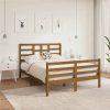 Bed Frame Honey Brown Solid Wood 135x190 Cm 4FT6 Double