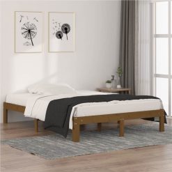 Bed Frame Honey Brown Solid Wood 140x200 Cm 4FT6 Double