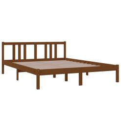 Bed Frame Honey Brown Solid Wood 150x200 Cm 5FT King Size 2 Bed Frame Honey Brown Solid Wood 150x200 Cm 5FT King Size -NEWTRAL Sales Shop Bed Frame Honey Brown Solid Wood 150x200 cm 5FT King Size 510169 2