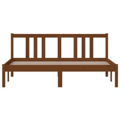 Bed Frame Honey Brown Solid Wood 150x200 Cm 5FT King Size 3 Bed Frame Honey Brown Solid Wood 150x200 Cm 5FT King Size -NEWTRAL Sales Shop Bed Frame Honey Brown Solid Wood 150x200 cm 5FT King Size 510169 3