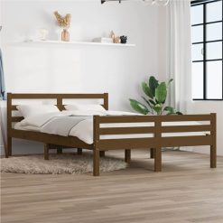 Bed Frame Honey Brown Solid Wood 160x200 Cm