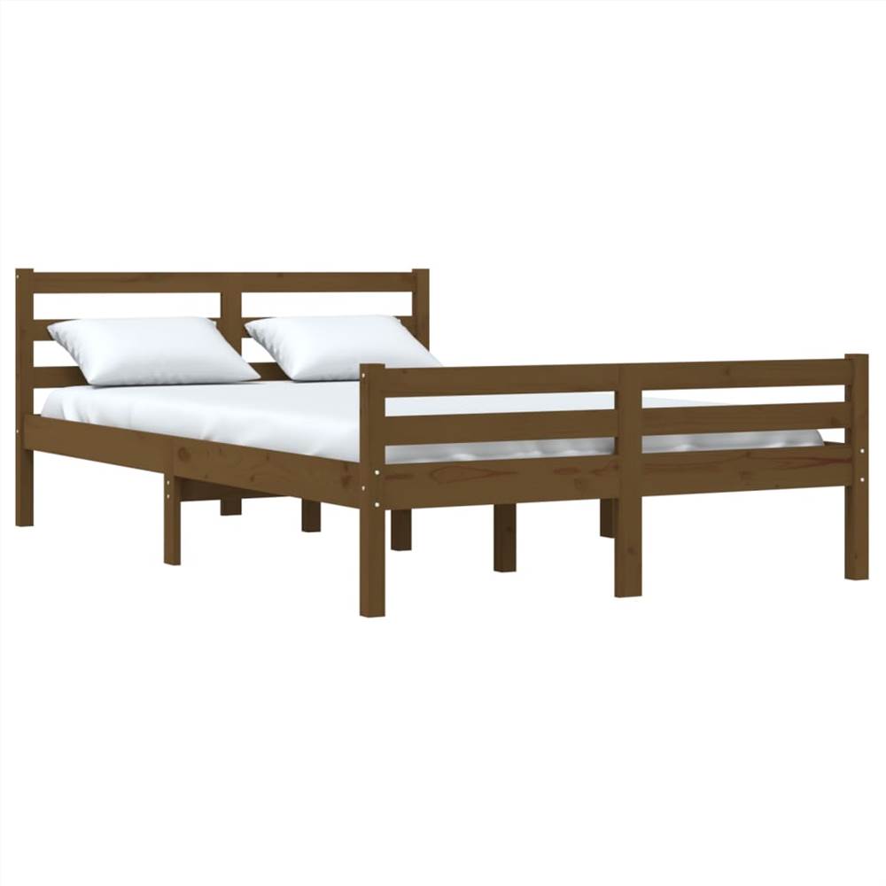 Bed Frame Honey Brown Solid Wood 160x200 cm Bed Frame Honey Brown Solid Wood 160x200 Cm -NEWTRAL Sales Shop Bed Frame Honey Brown Solid Wood 160x200 cm 509731 2