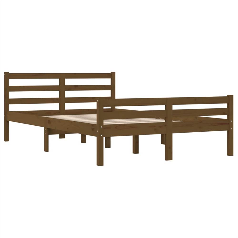 Bed Frame Honey Brown Solid Wood 160x200 cm Bed Frame Honey Brown Solid Wood 160x200 Cm -NEWTRAL Sales Shop Bed Frame Honey Brown Solid Wood 160x200 cm 509731 3