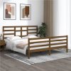 Bed Frame Honey Brown Solid Wood 180x200 Cm 6FT Super King