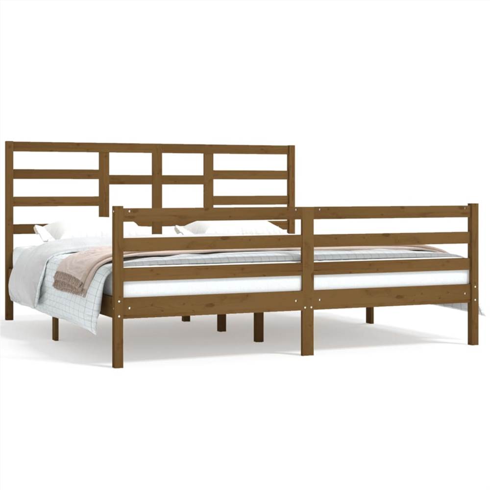 Bed Frame Honey Brown Solid Wood 180x200 cm 6FT Super King Bed Frame Honey Brown Solid Wood 180x200 Cm 6FT Super King -NEWTRAL Sales Shop Bed Frame Honey Brown Solid Wood 180x200 cm 6FT Super King 509744 1