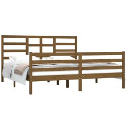 Bed Frame Honey Brown Solid Wood 180x200 Cm 6FT Super King 2 Bed Frame Honey Brown Solid Wood 180x200 Cm 6FT Super King -NEWTRAL Sales Shop Bed Frame Honey Brown Solid Wood 180x200 cm 6FT Super King 509744 2