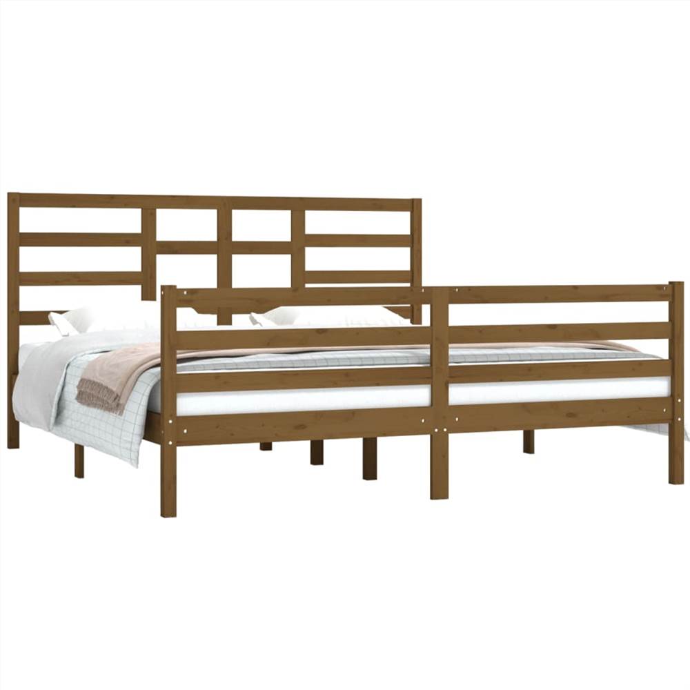 Bed Frame Honey Brown Solid Wood 180x200 cm 6FT Super King Bed Frame Honey Brown Solid Wood 180x200 Cm 6FT Super King -NEWTRAL Sales Shop Bed Frame Honey Brown Solid Wood 180x200 cm 6FT Super King 509744 2